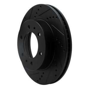 Hummer H3T Brake Rotor (1) - Front Left - R1 Concepts - Drilled & Slotted - Black - `06-`10